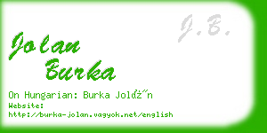 jolan burka business card